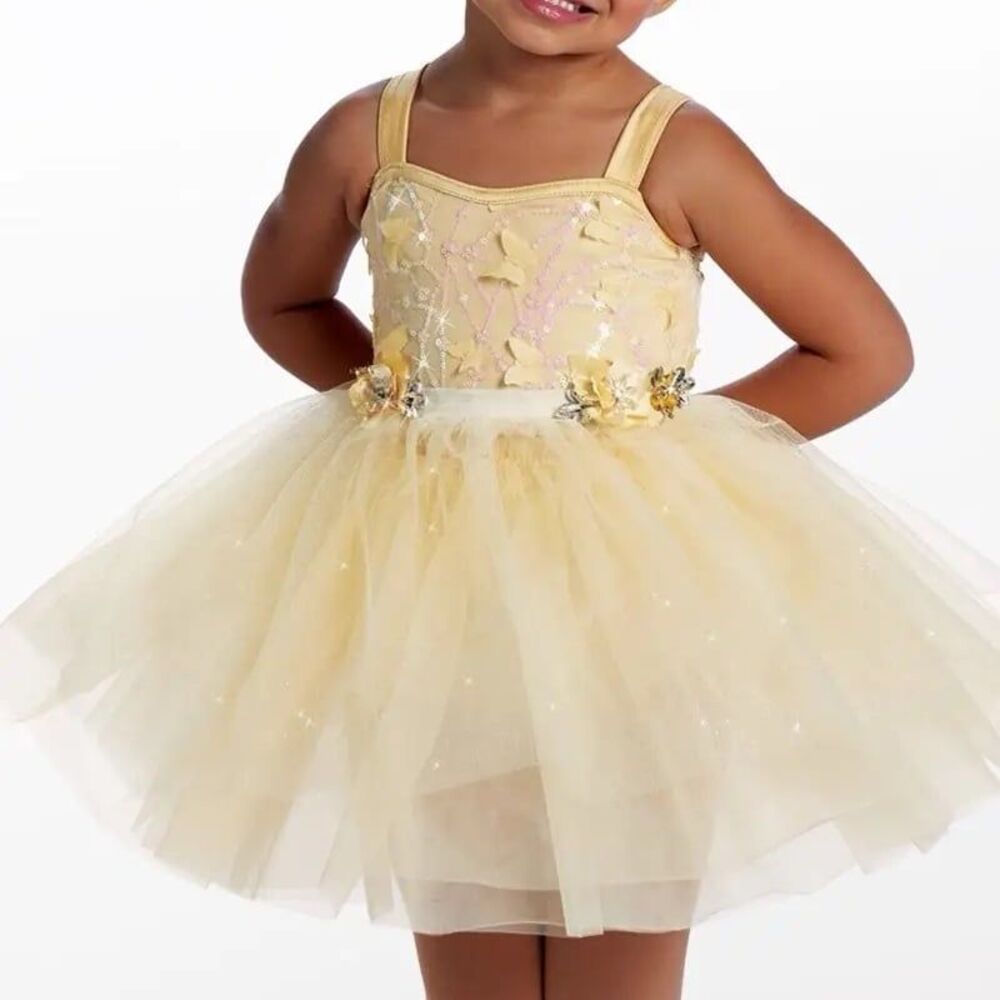 Weissman Golden Slumbers Ballet Dance Costume Tutu Sequin Butterfly Small Child